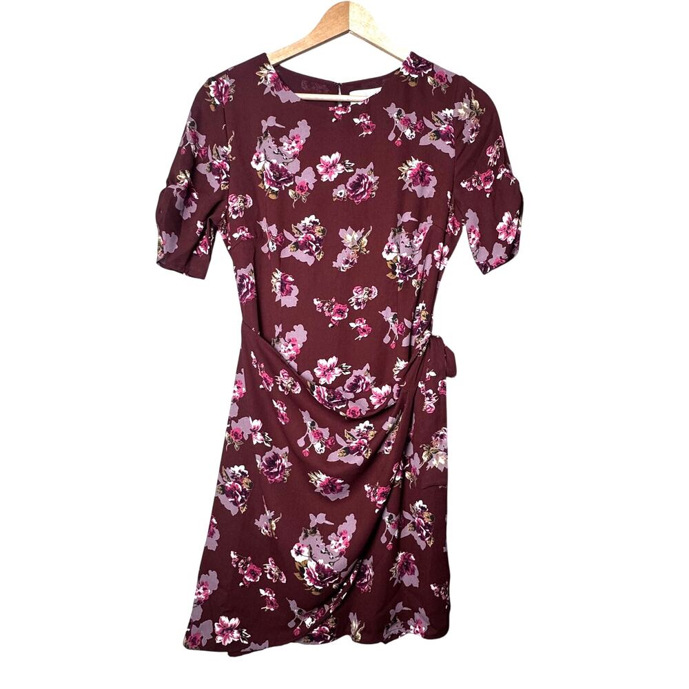 ASTR The Label XS Floral Wrap Front Mini Dress